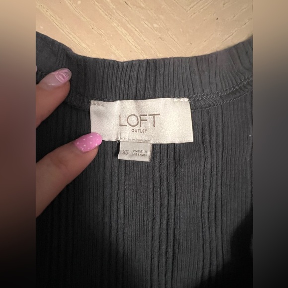 LOFT Charcoal Long Sleeve Dress - Picture 4 of 5